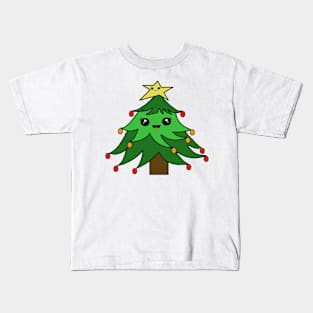 Cute Christmas Tree Lady Kids T-Shirt